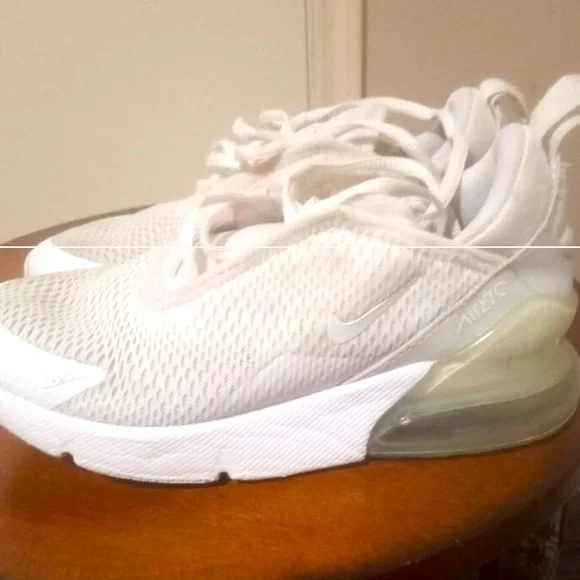 Nike Air Max 270 Sneakers White/Cream Size 4 Youth - Picture 8 of 12
